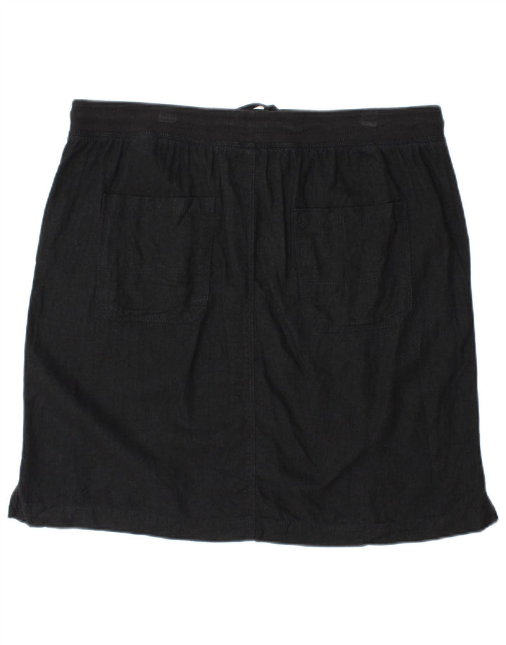 MARKS & SPENCER Womens Mini Skirt UK 16 Large W34  Black Linen