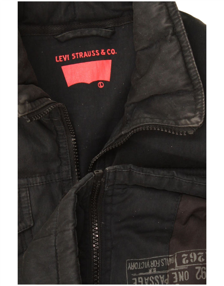 Levi's Womens Crop Utility Jacket UK 16 Large Black