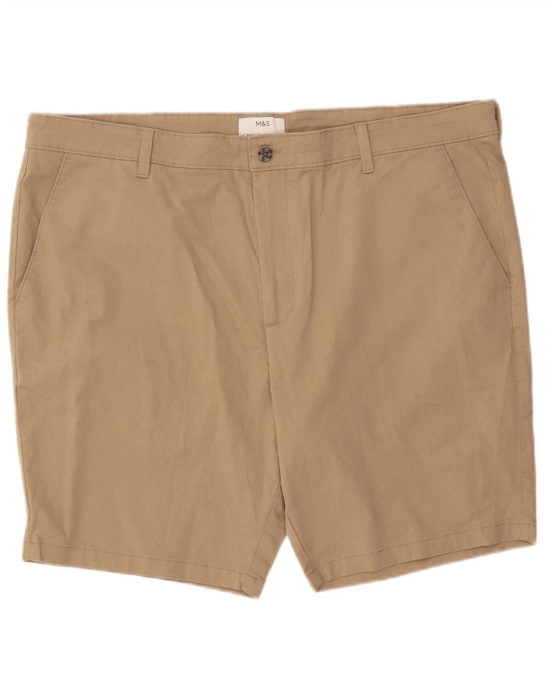 Marks & Spencer Mens Chino Shorts W44 2XL Beige Cotton