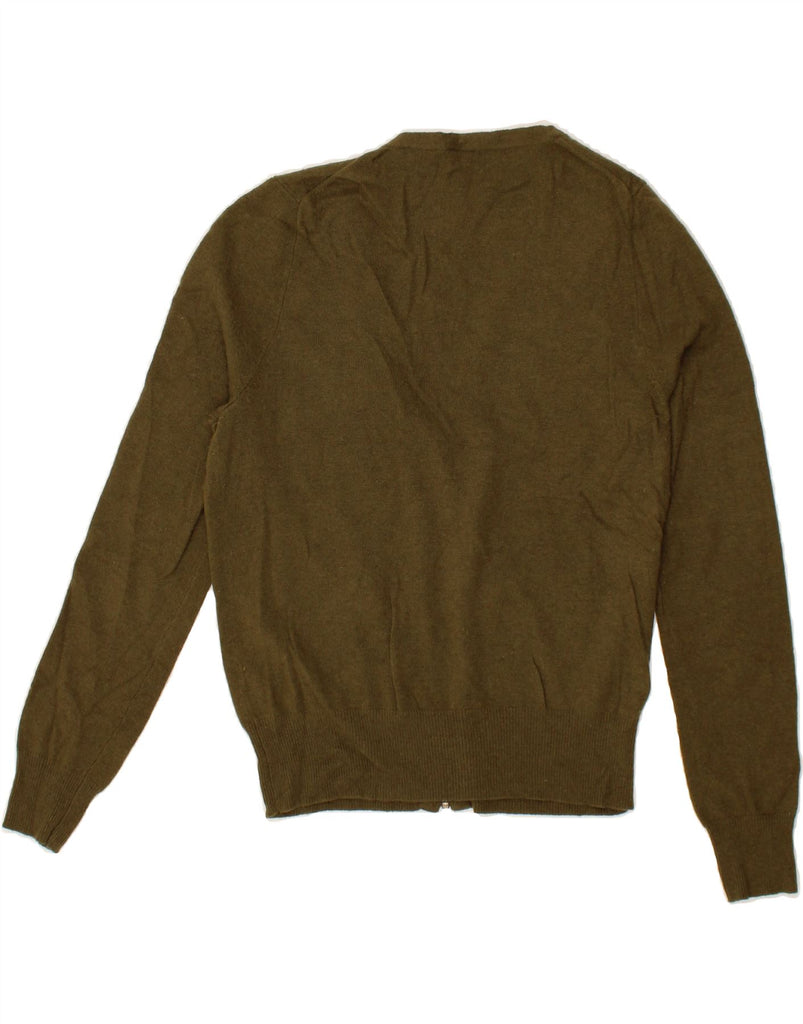 J. CREW Womens Cardigan Sweater UK 14 Large Khaki Wool Vintage J. Crew and Second-Hand J. Crew from Messina Hembry 