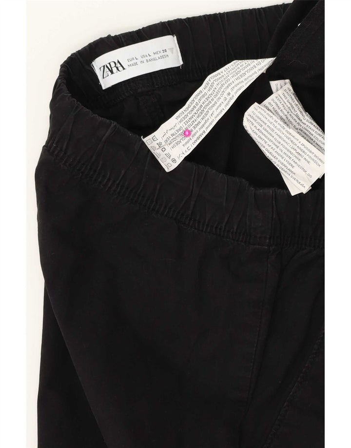 Zara Mens Casual Shorts Large W34 Black Cotton