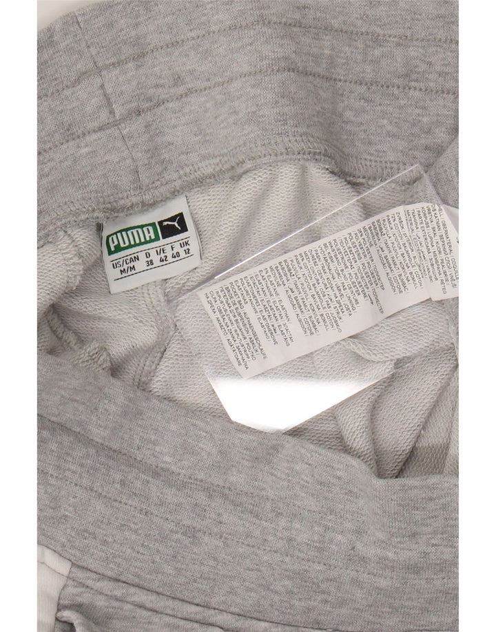 PUMA Womens Tracksuit Trousers Joggers UK 12 Medium Grey Colourblock