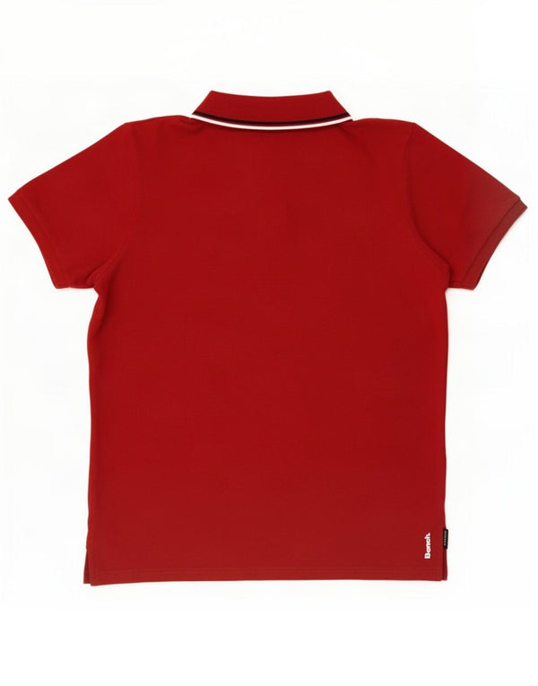 Bench Mens Polo Shirt Medium Red Striped Cotton
