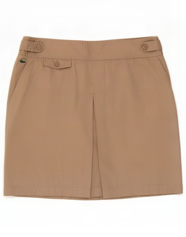 Lacoste Womens Mini Skirt Size 46 XL W34 Beige Cotton
