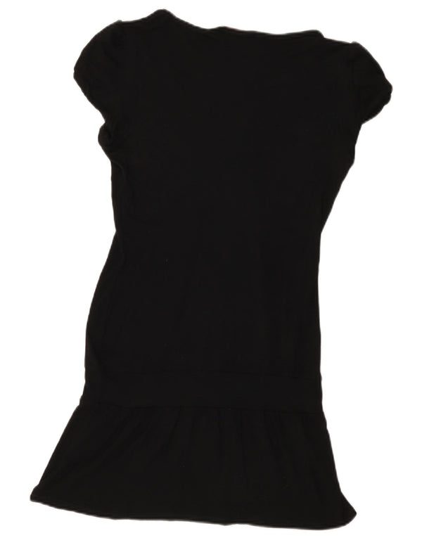 Liu Jo Womens Graphic T-Shirt Dress UK 10 Small Black Viscose