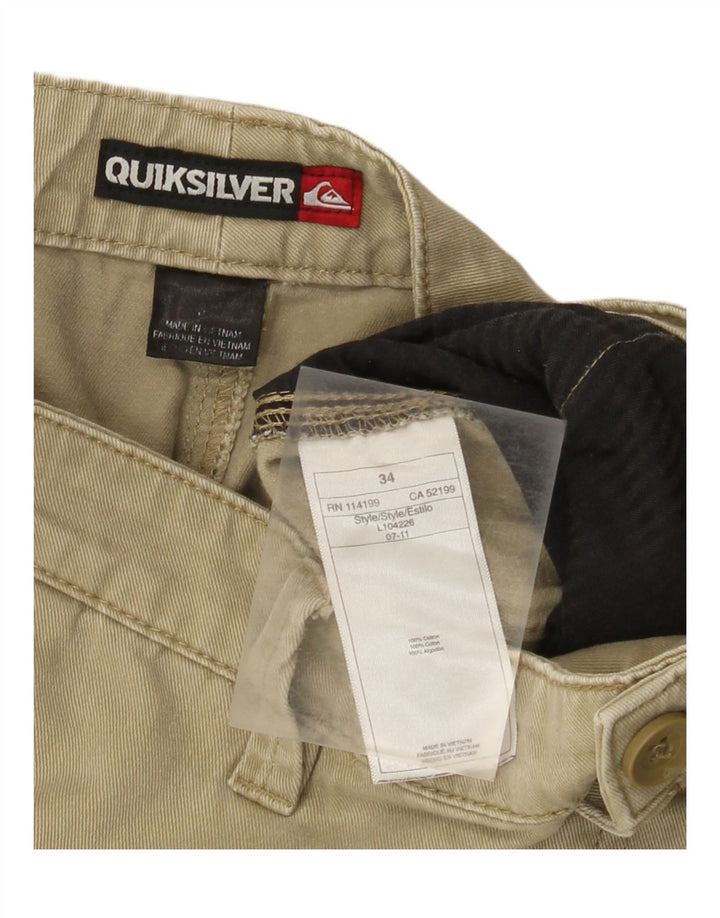 Quiksilver Mens Cargo Shorts W34 Large Khaki Cotton