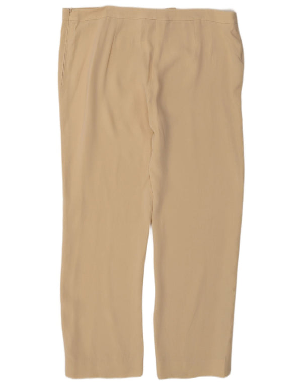 Luisa Spagnoli Womens Straight Casual Trousers IT 50 XL W36 L28 Beige Silk