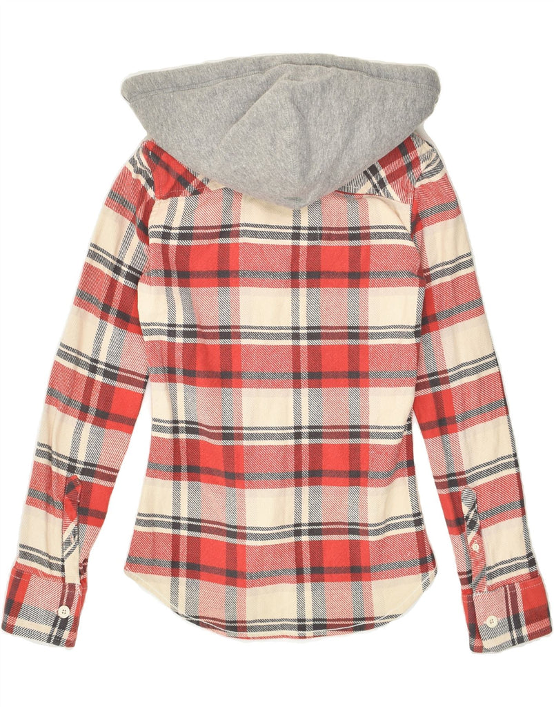 SUPERDRY Girls Hooded Lumberjack Shirt 13-14 Years Large Red Check Cotton | Vintage Superdry | Thrift | Second-Hand Superdry | Used Clothing | Messina Hembry 