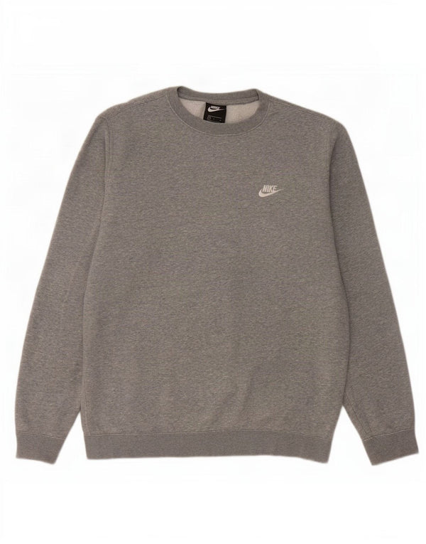 Nike Mens Sweatshirt Jumper Large Grey Flecked Cotton