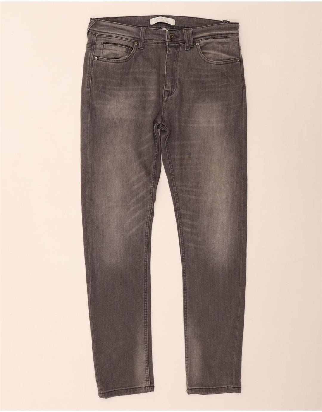 Zara Mens Slim Jeans EU 42 Large W32 L30 Grey Cotton