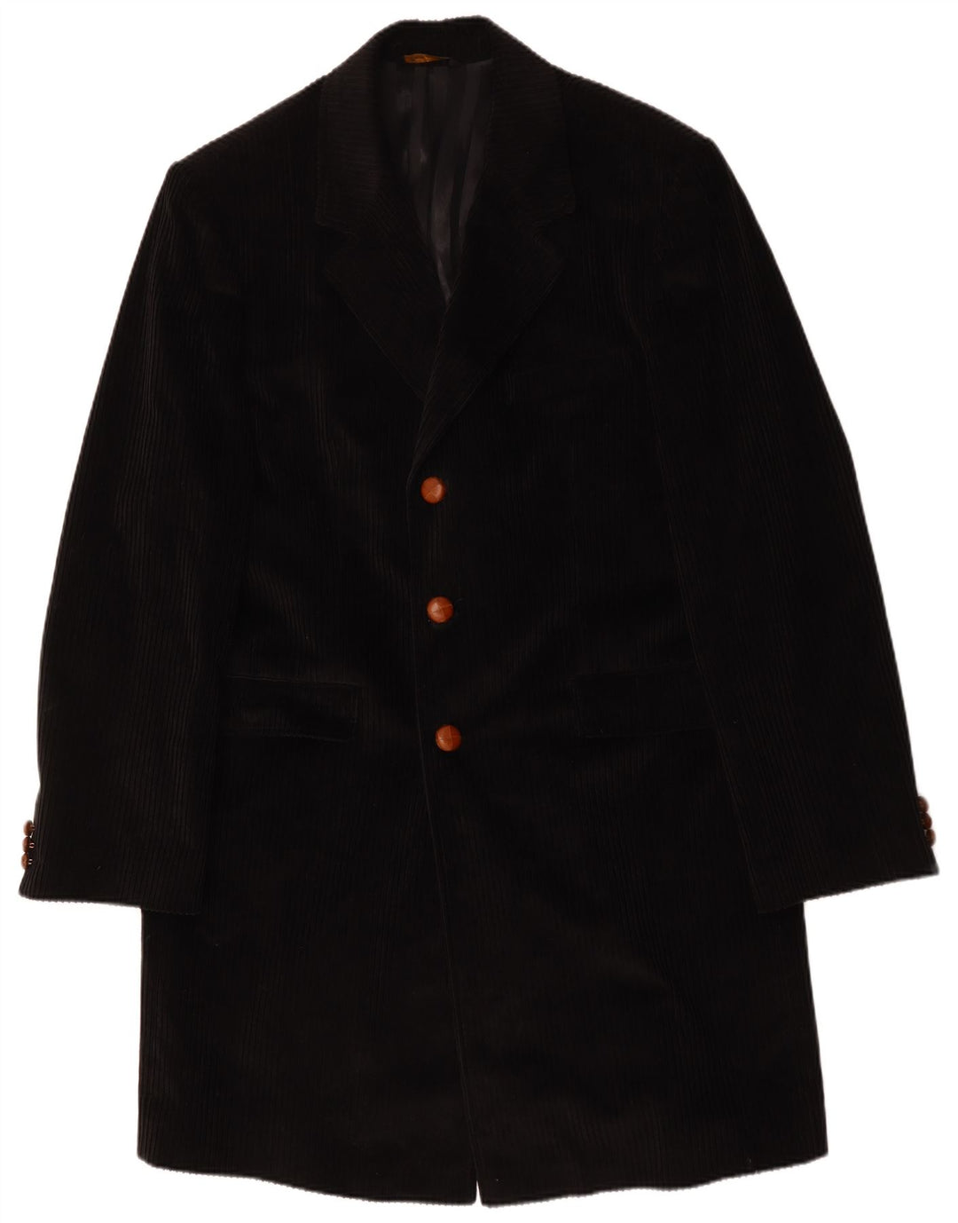 Velluto Duca Visconti Mens Corduroy Overcoat IT 58 4XL Black