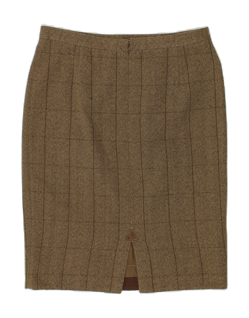 LUISA SPAGNOLI Womens Straight Skirt IT 44 Medium W32 Brown Check | Vintage Luisa Spagnoli | Thrift | Second-Hand Luisa Spagnoli | Used Clothing | Messina Hembry 