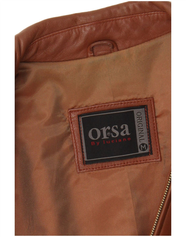 Vintage Womens Leather Jacket UK 12 Medium Brown