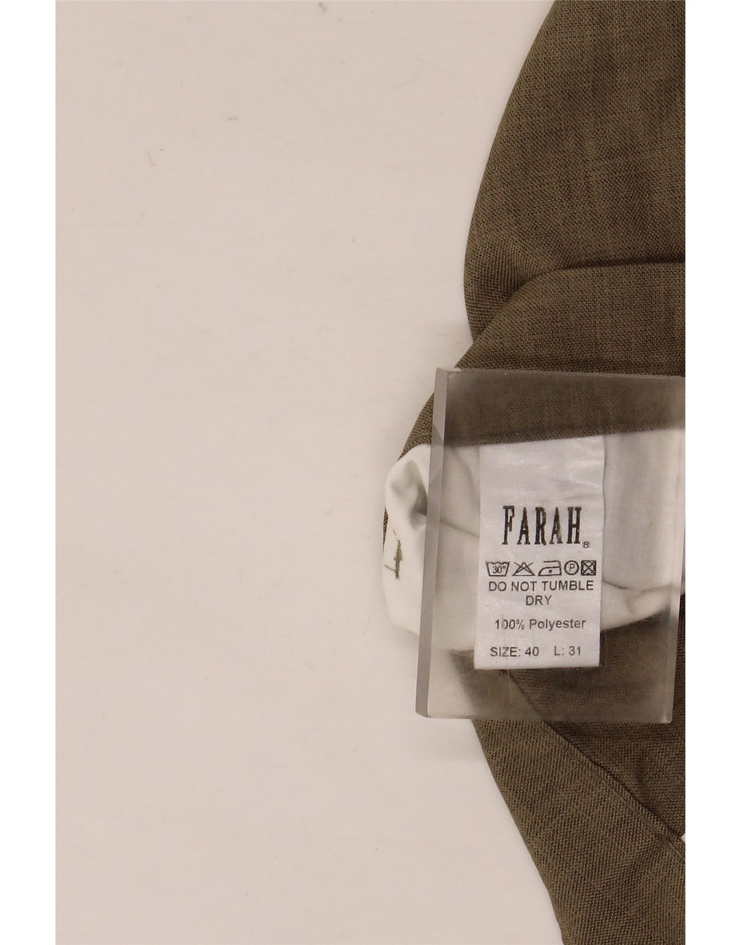 Farah Mens Tapered Casual Trousers W40 L31 Brown Polyester