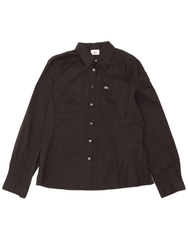 Lacoste Womens Shirt Size 44 Large Black Cotton