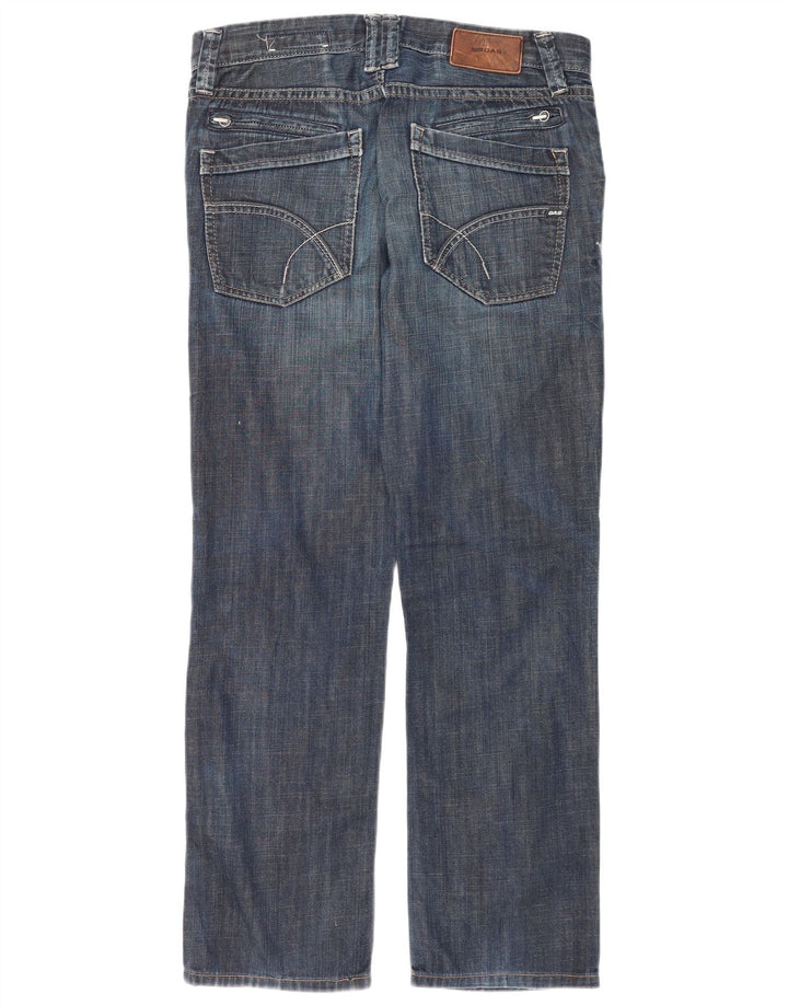 Gas Mens Straight Jeans W34 L32 Navy Blue Cotton