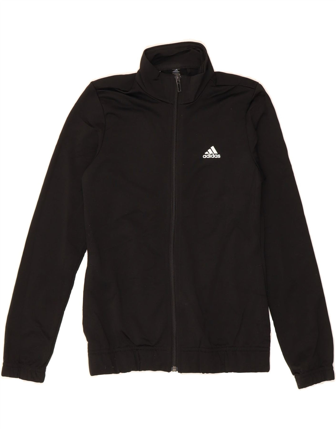 ADIDAS Girls Graphic Tracksuit Top Jacket 11-12 Years Black Polyester Vintage Adidas and Second-Hand Adidas from Messina Hembry 