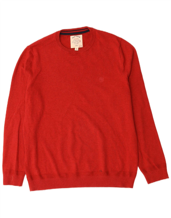 Fat Face Mens Crew Neck Jumper Sweater Large Red Cotton