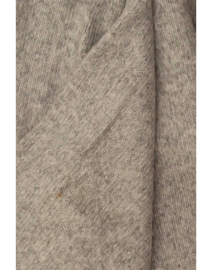 Zara Mens V-Neck Jumper Sweater Small Grey Acrylic
