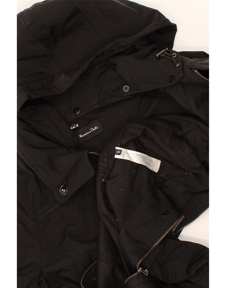 MASSIMO DUTTI Womens Hooded Windbreaker Coat UK 18 XL Black Polyester Vintage Massimo Dutti and Second-Hand Massimo Dutti from Messina Hembry 