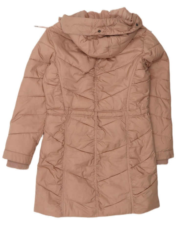 Kangaroos Womens Hooded Padded Jacket UK 12 Medium Pink Polyacrylic