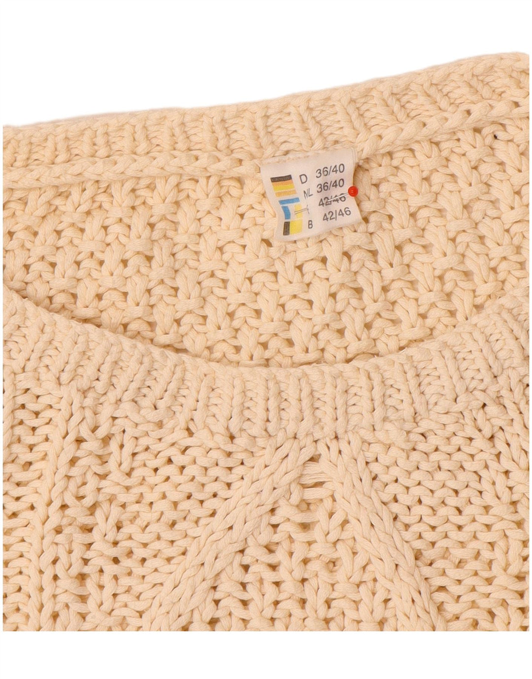 Vintage Womens Oversized Boat Neck Jumper Sweater EU 36/38 Small Off White