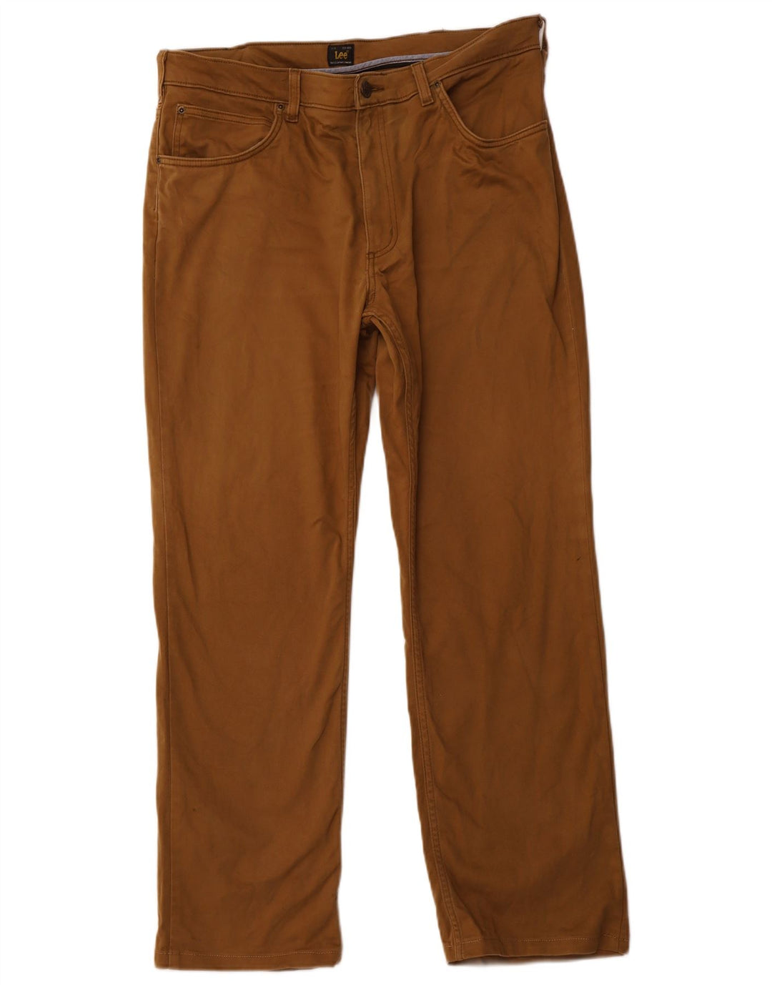LEE Mens Brooklyn Straight Casual Trousers W36 L30 Brown Cotton