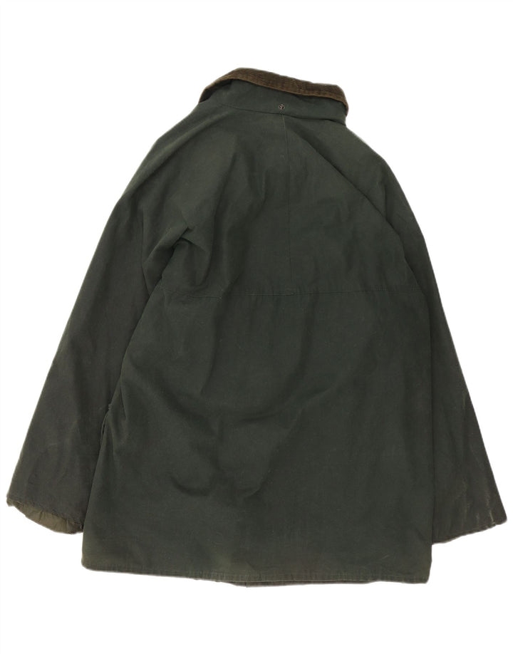 Vintage Mens Waxed Cotton Jacket UK 40 Large Green