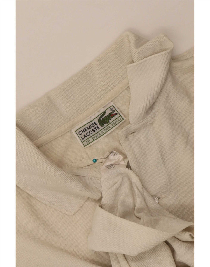 Lacoste Boys Polo Shirt 15-16 Years Beige Cotton