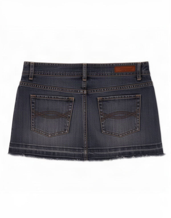 Abercrombie & Fitch Womens Mini Denim Skirt US 4 Small W30 Blue Cotton