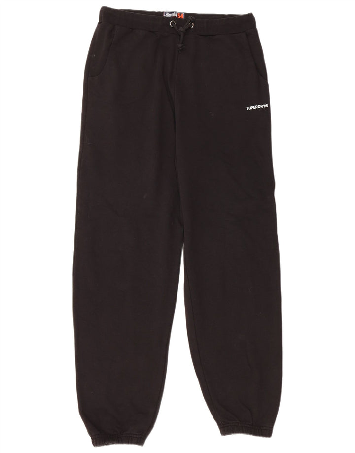 SUPERDRY Womens Tracksuit Trousers Joggers UK 10 Small Black Cotton