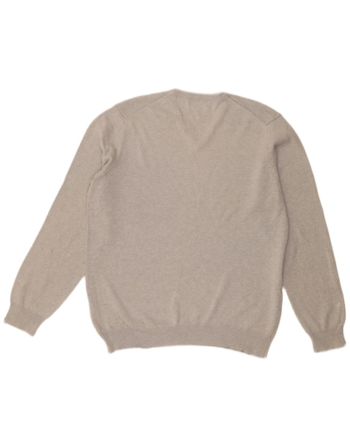 Marks & Spencer Mens Blue Harbour V-Neck Jumper Sweater Large Grey