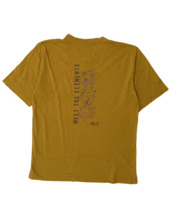 Jack Wolfskin Mens T-Shirt Top Medium Khaki Cotton