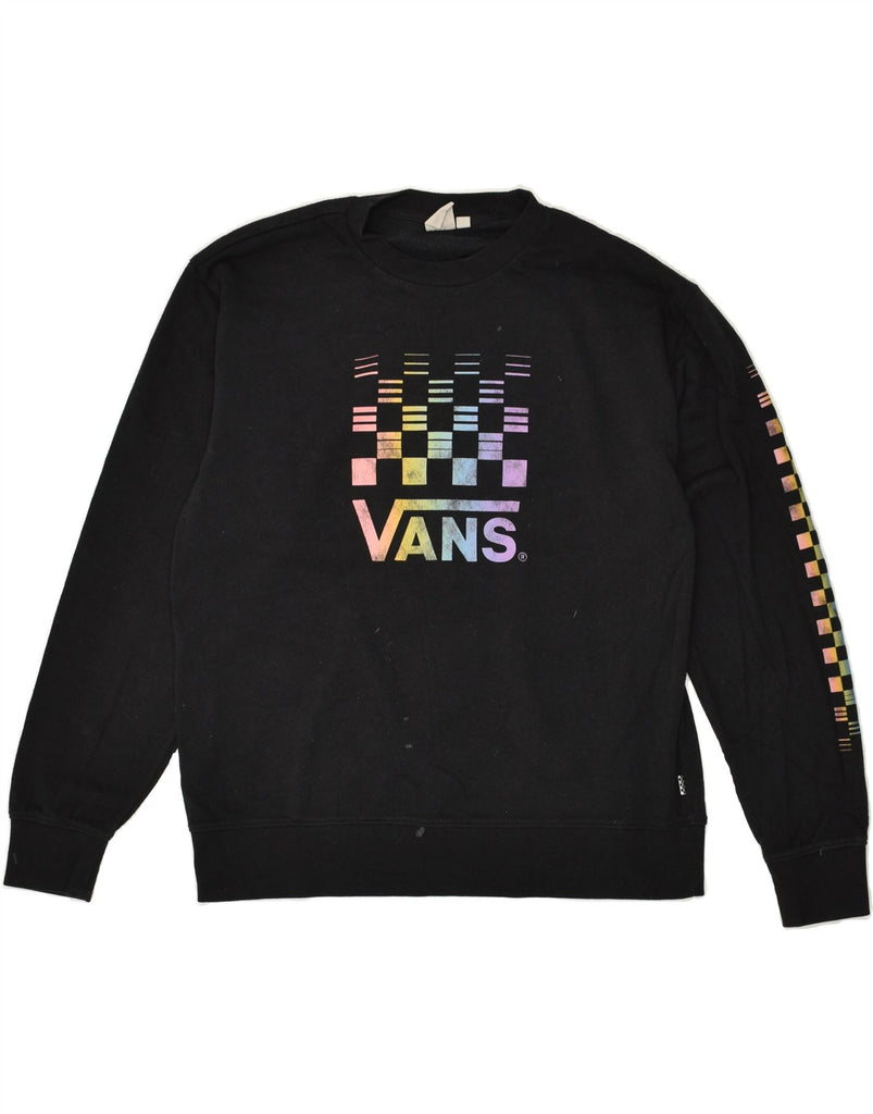 VANS Mens Graphic Sweatshirt Jumper Small Black | Vintage Vans | Thrift | Second-Hand Vans | Used Clothing | Messina Hembry 