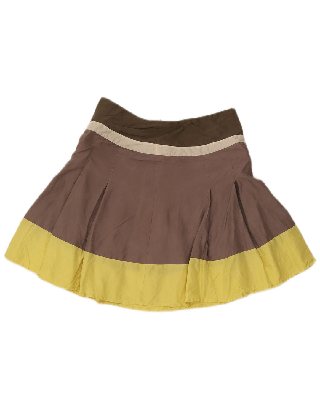 Max & Co. Womens Tennis Skirt W28 Medium Brown Colourblock Silk