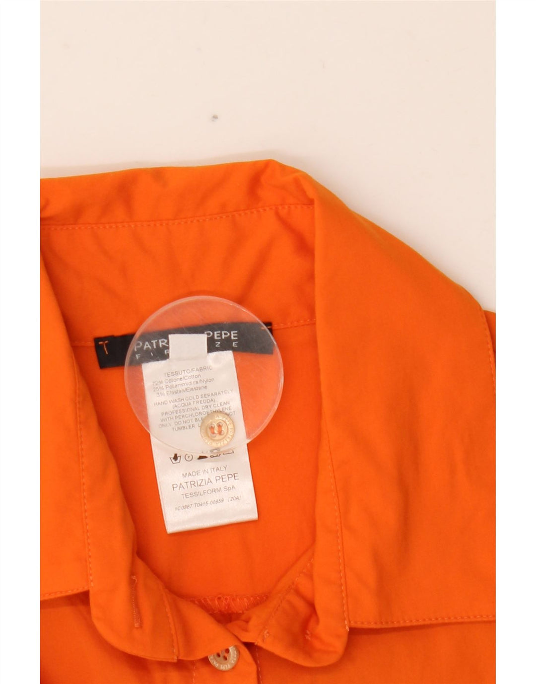 PATRIZIA PEPE Womens Bodysuit IT 42 Medium Orange Cotton