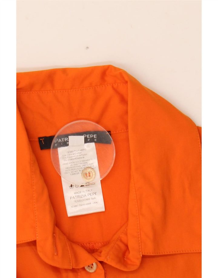 PATRIZIA PEPE Womens Bodysuit IT 42 Medium Orange Cotton
