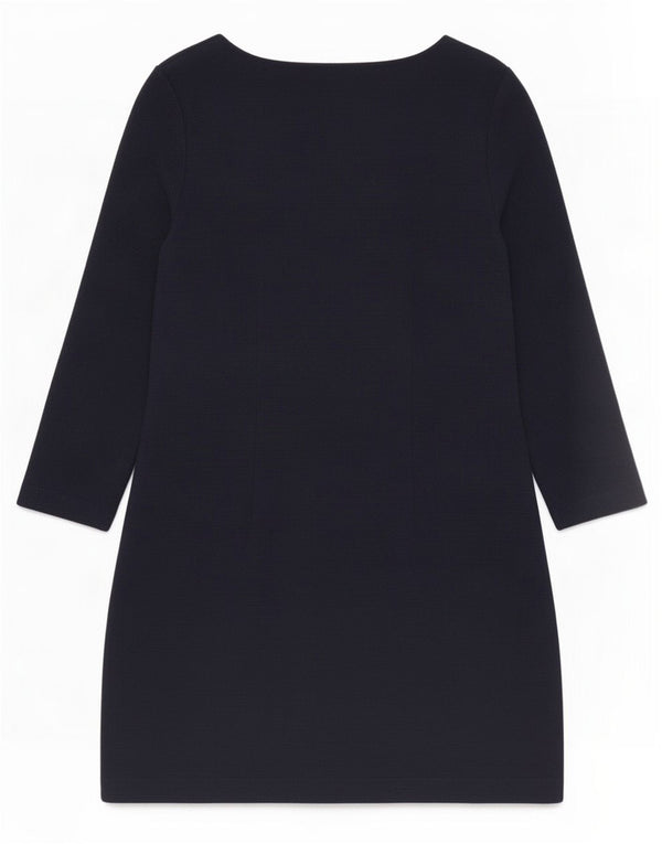Boden Womens 3/4 Sleeve Shift Dress UK 12 Medium Navy Blue Colourblock