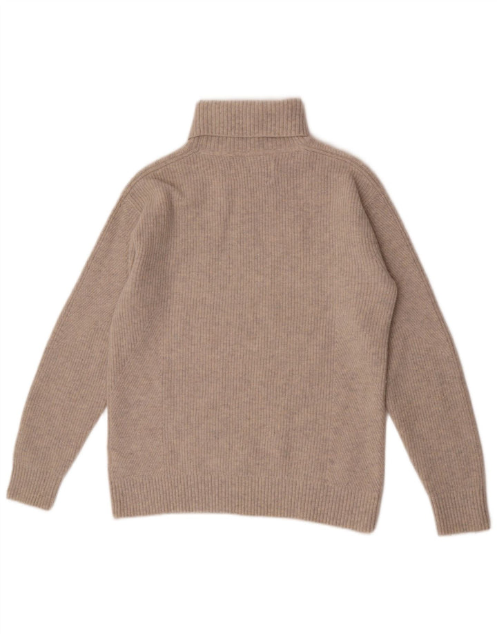 Calvin Klein Jeans Mens Roll Neck Jumper Sweater Medium Beige Wool