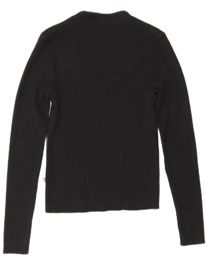 Dolce & Gabbana Womens Top Long Sleeve IT 46 Large Black Merino Wool
