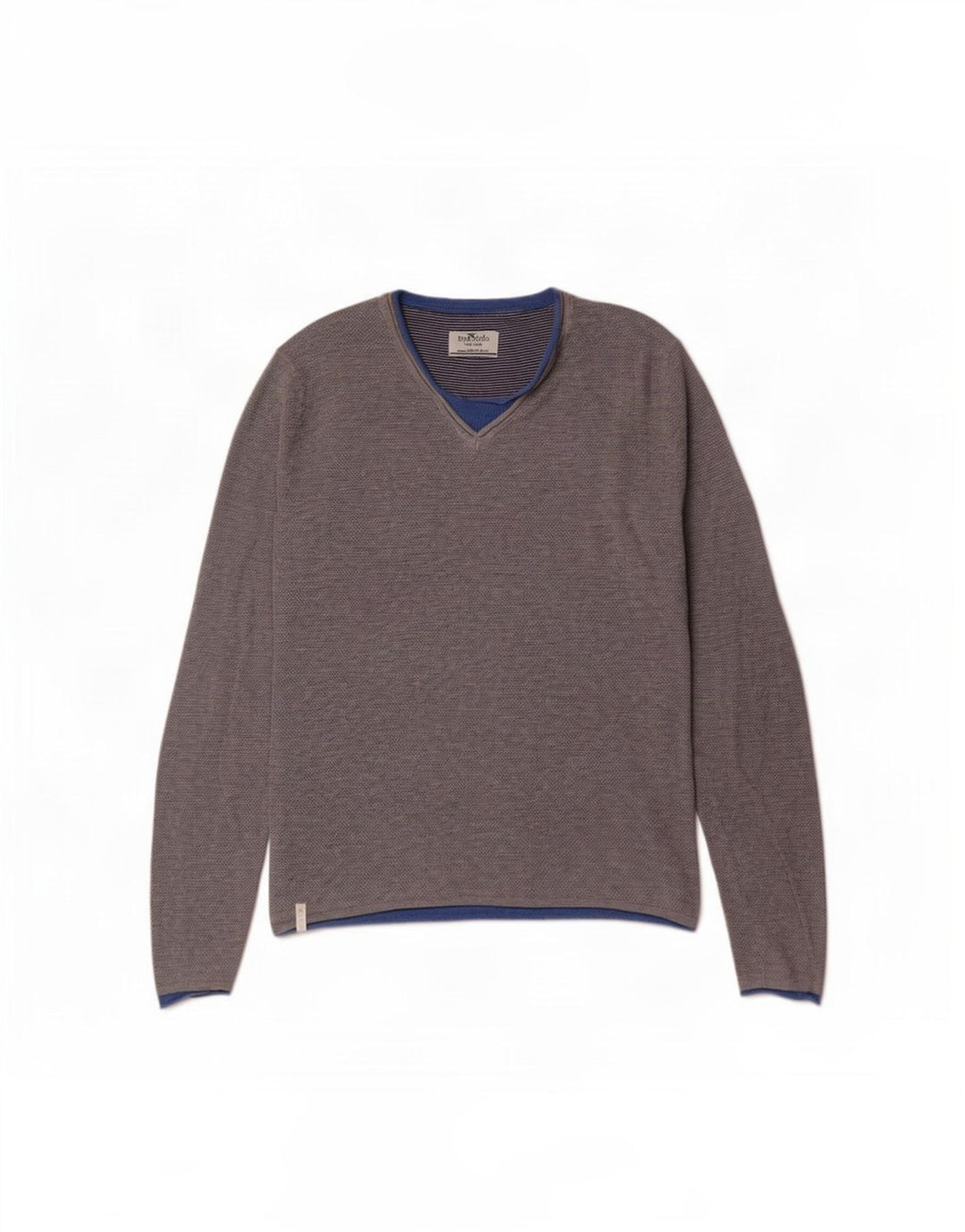 Fred Mello Mens V-Neck Jumper Sweater Medium Grey