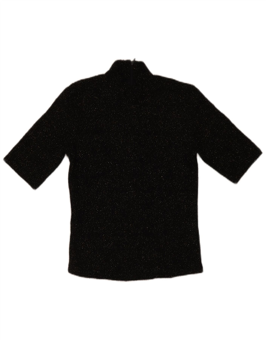 Zara Womens Blouse Top UK 10 Small Black Flecked Polyester