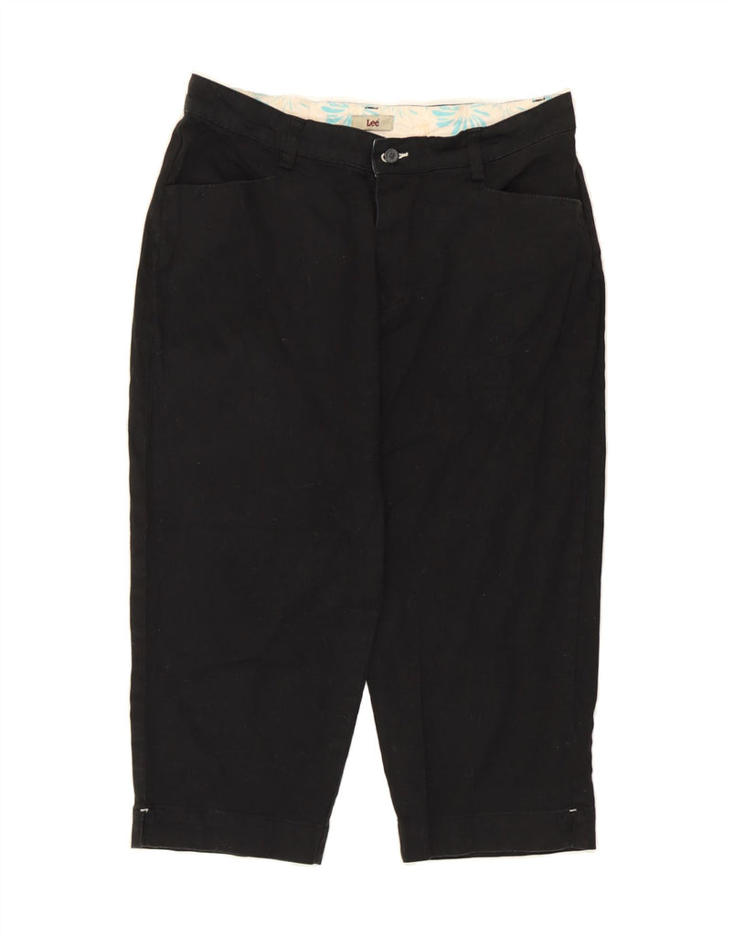LEE Womens High Waist Capri Trousers US 14 XL W34 L20 Black Cotton Vintage Lee and Second-Hand Lee from Messina Hembry 