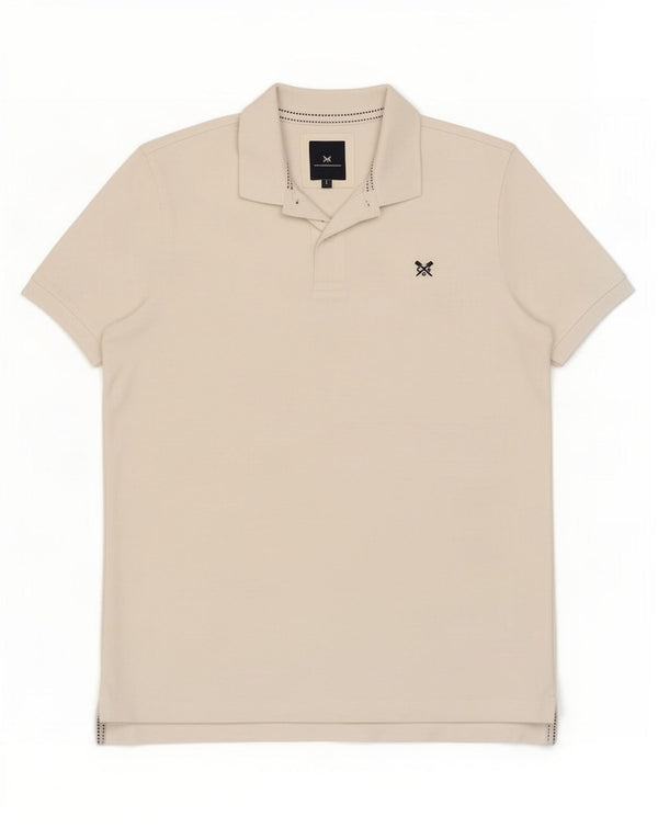 Crew Clothing Mens Polo Shirt Medium White Cotton