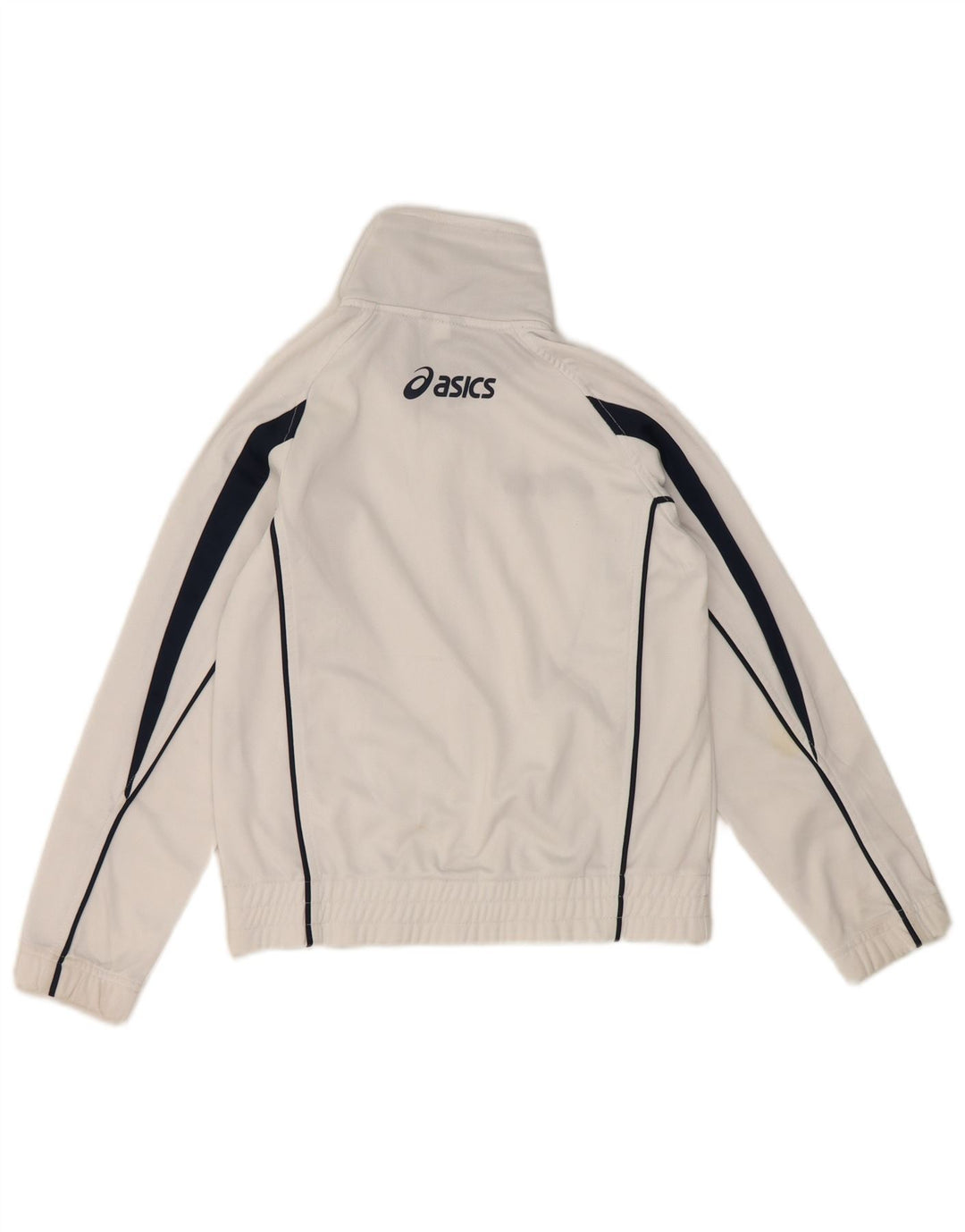 Asics Boys Graphic Tracksuit Top Jacket 7-8 Years White Colourblock