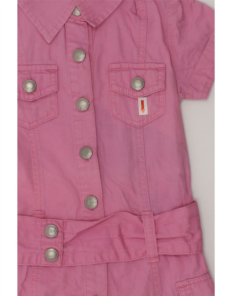 GUESS Girls Military Short Sleeve Shirt Dress 2-3 Years Small Pink Cotton | Vintage Guess | Thrift | Second-Hand Guess | Used Clothing | Messina Hembry 