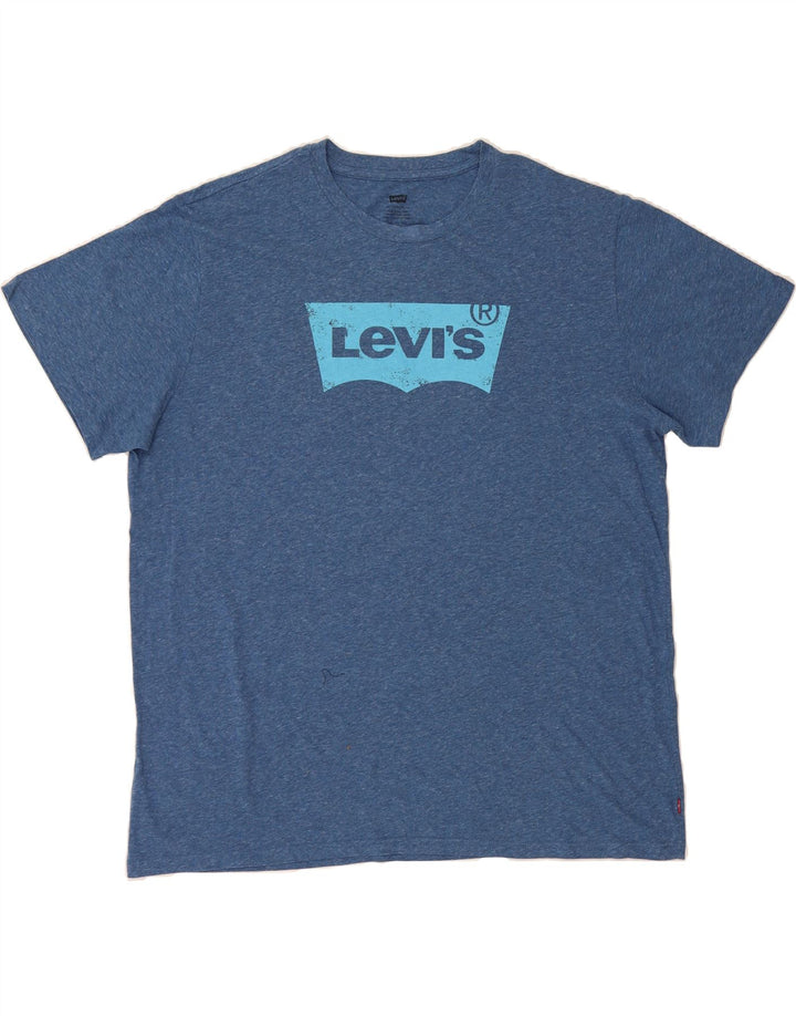 LEVI'S Mens Graphic T-Shirt Top 2XL Blue Vintage Levi's and Second-Hand Levi's from Messina Hembry 