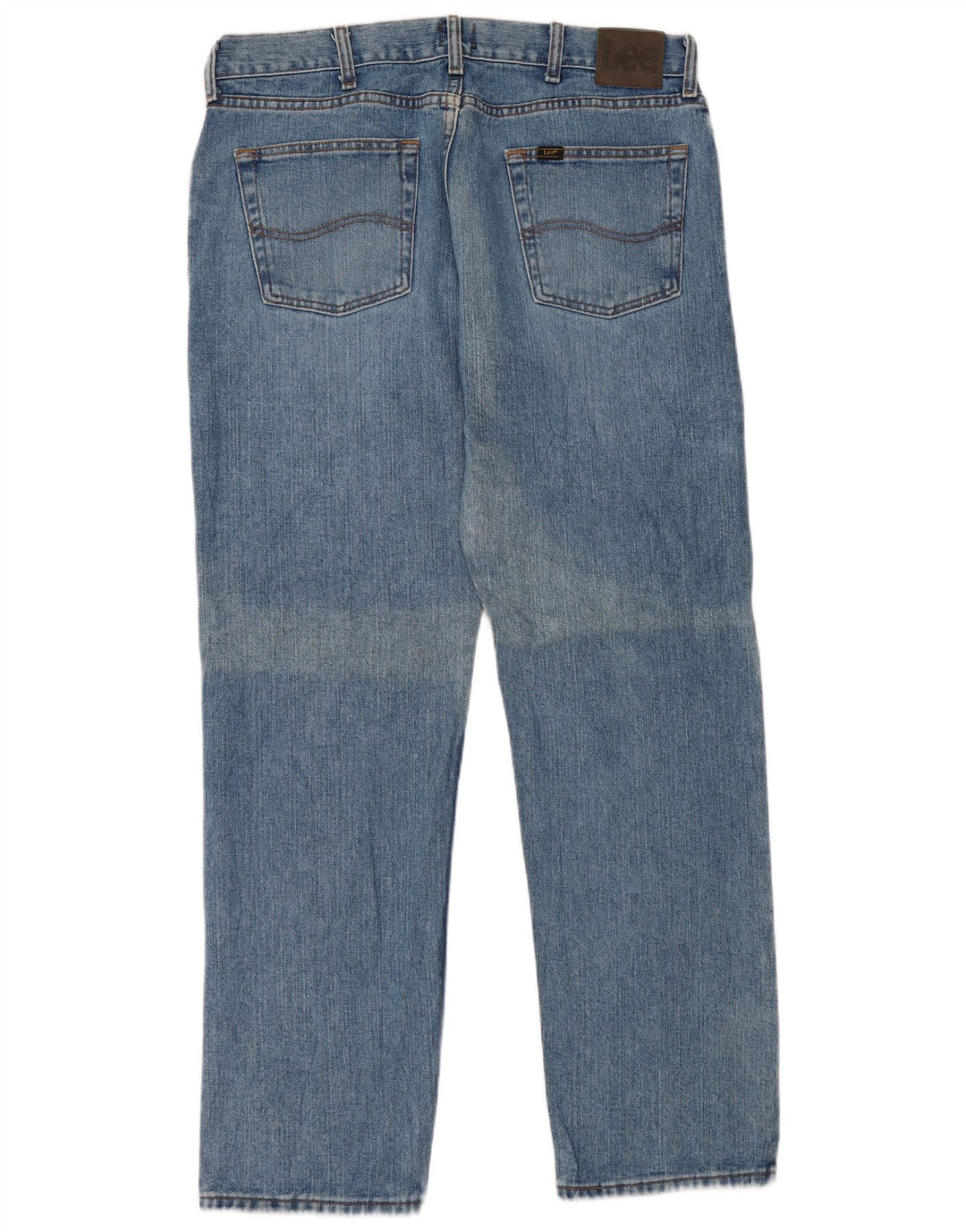 LEE Mens Regular Fit Straight Jeans W35 L32 Blue Cotton