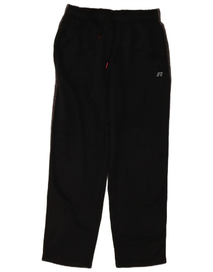 RUSSELL ATHLETIC Mens Tracksuit Trousers Medium  Black Colourblock