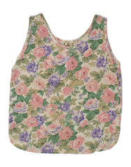 VINTAGE Womens Crop Sleeveless Blouse Top UK 10 Small Multicoloured Floral